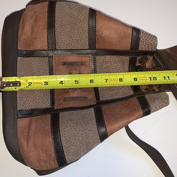 🆕 Handmade Brown Patchwork Leather Crossbody Bag from Argentina - Picture 8 of 10